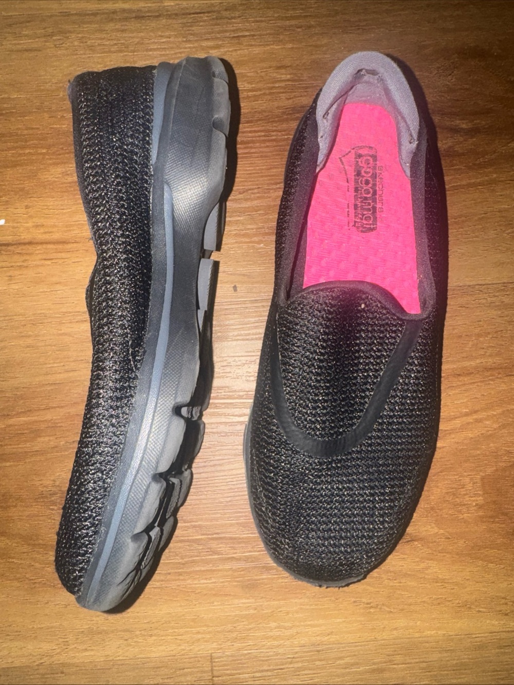 Skechers Womens GoWalk 3 Gray Comfort Slip-On Casual Shoe Size 6 Preppy Travel